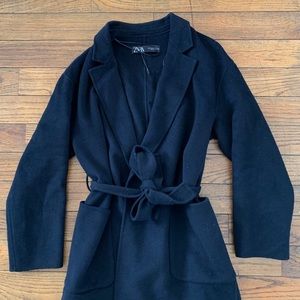 Zara long Wool Wrap Coat